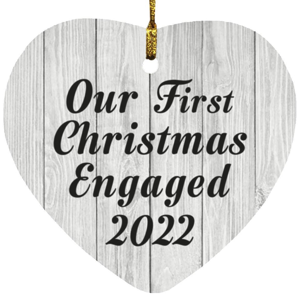 Our First Christmas Engaged 2022 - Heart Ornament F