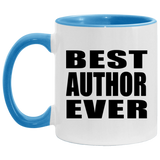 Best Author Ever - 11oz Accent Mug Blue