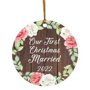 Our First Christmas Married 2022 - Circle Ornament A