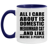 All I Care About Is Domestic Mediumhair Cat - 11oz Accent Mug Purple