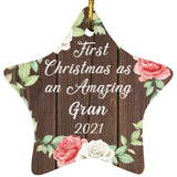 First Christmas As an Amazing Gran 2021 - Star Ornament A