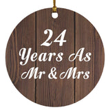 24th Anniversary 24 Years As Mr & Mrs - Circle Ornament D