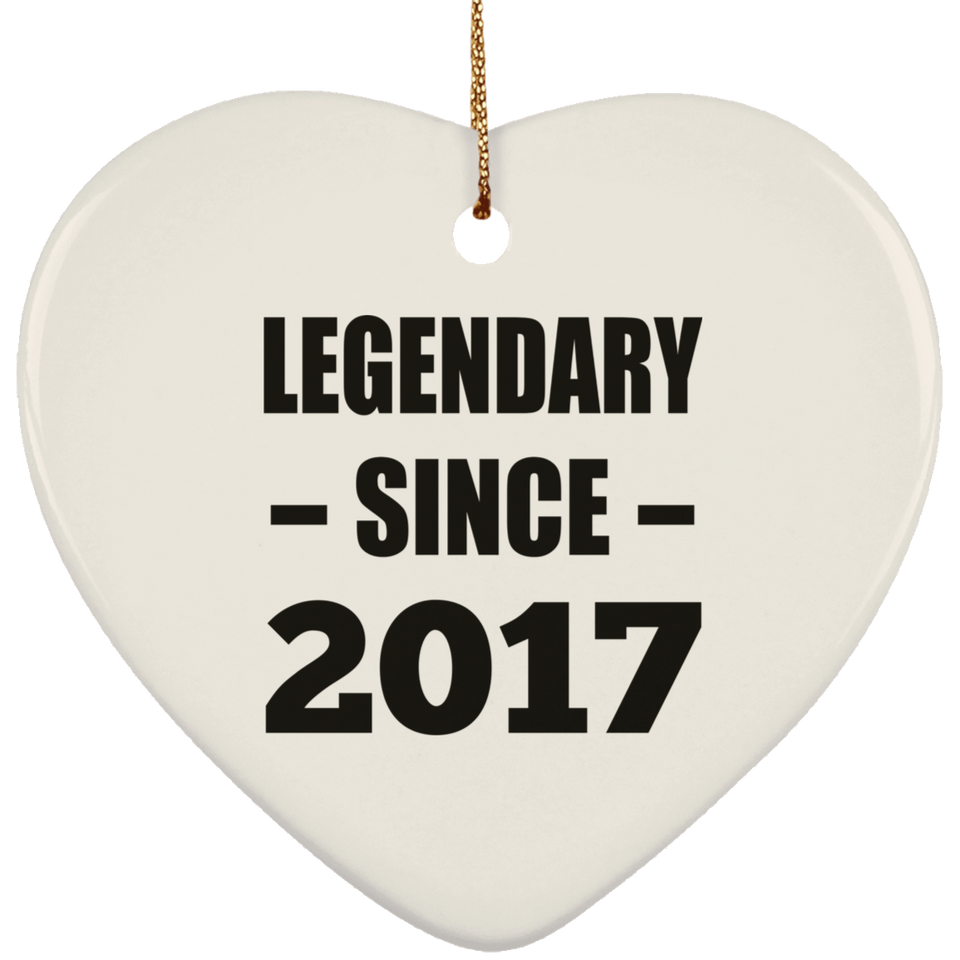 7th Birthday Legendary Since 2017 - Heart Ornament