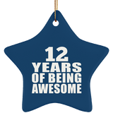 12th Birthday 12 Years Of Being Awesome - Star Ornament