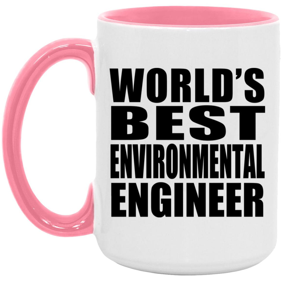 World's Best Environmental Engineer - 15oz Accent Mug Pink