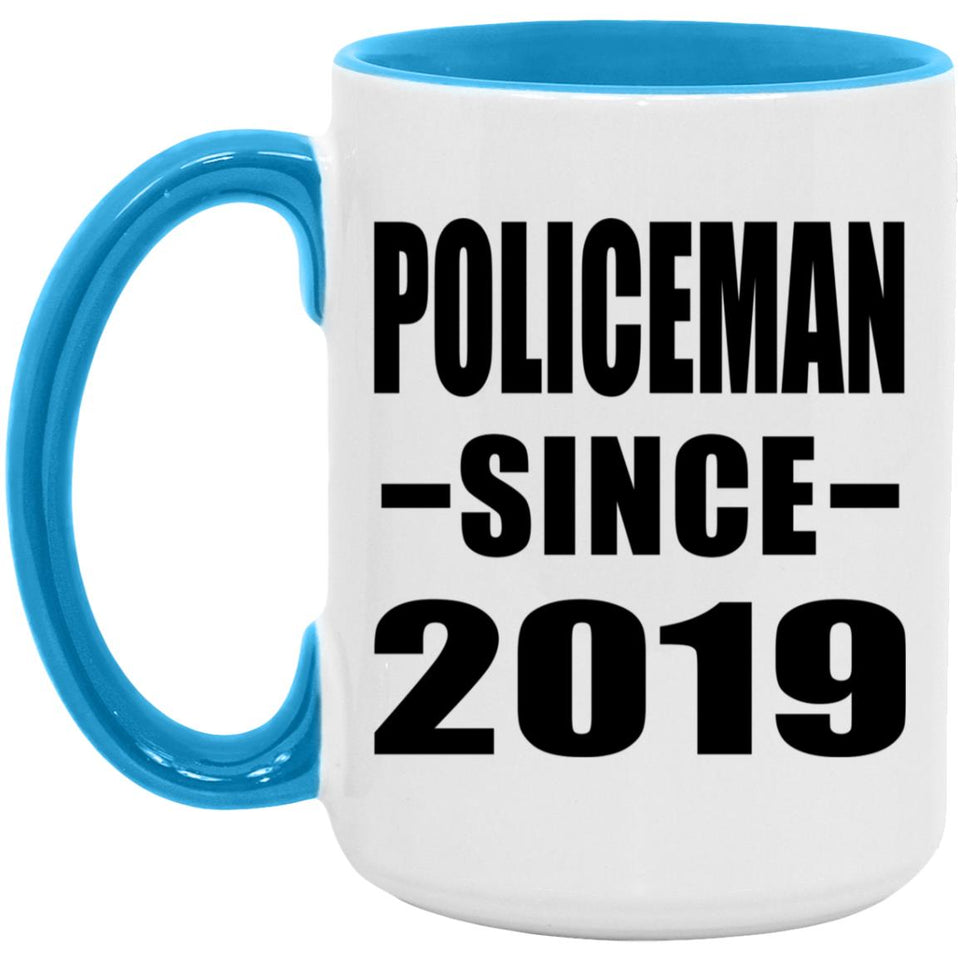 Policeman Since 2019 - 15oz Accent Mug Blue