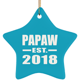 Papaw Established EST. 2018 - Star Ornament