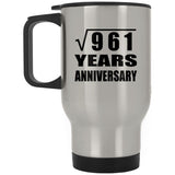 31st Anniversary Square Root of 961 Years Anniversary - Silver Travel Mug