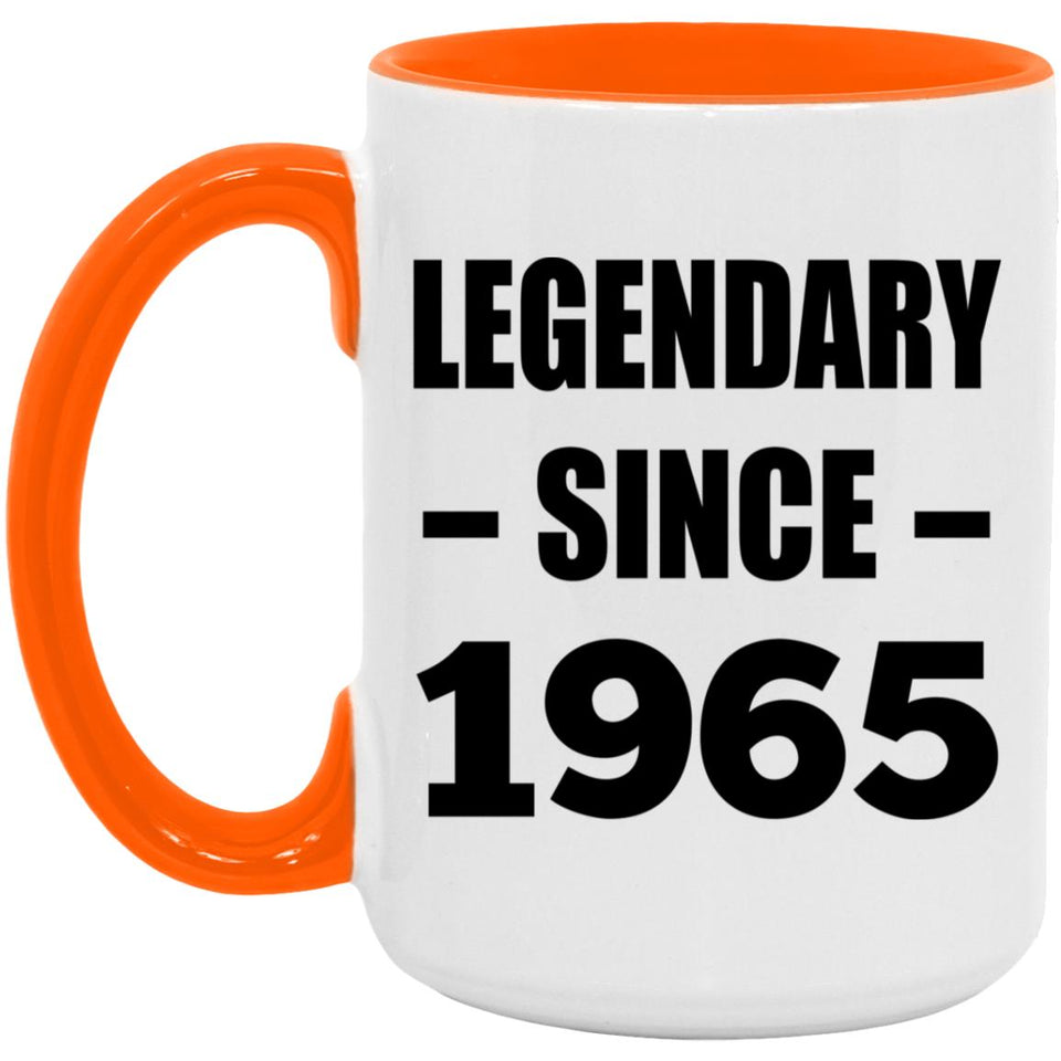 59th Birthday Legendary Since 1965 - 15oz Accent Mug Orange