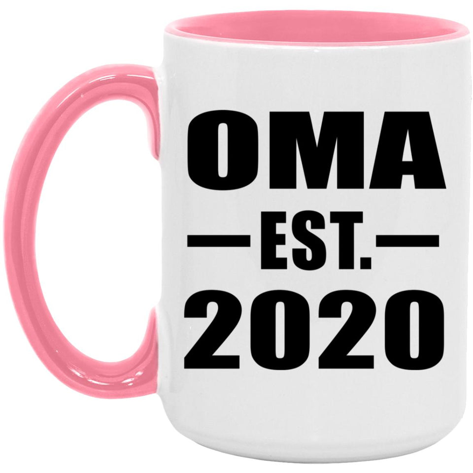 Oma Established EST. 2020 - 15oz Accent Mug Pink