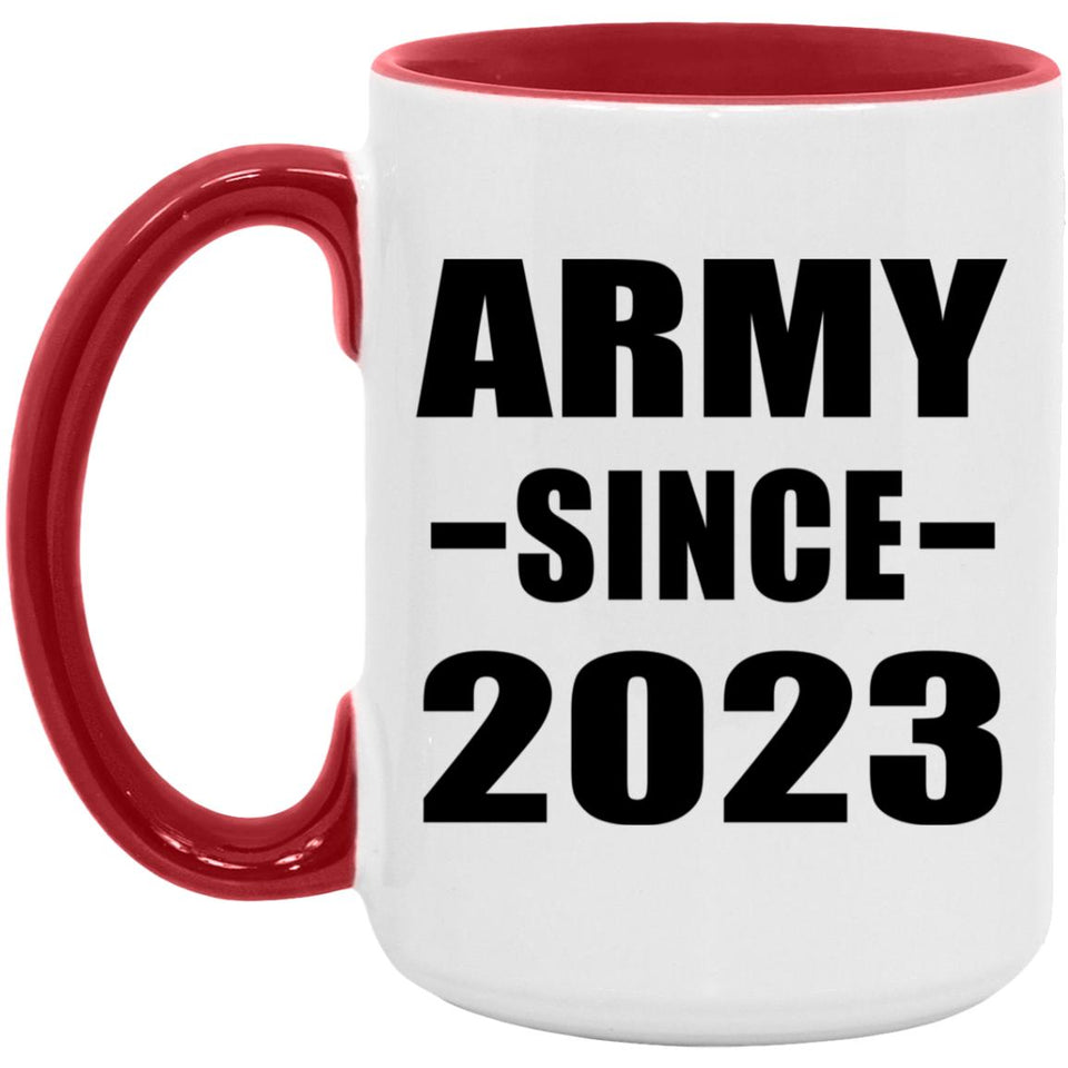 Army Since 2023 - 15oz Accent Mug Red