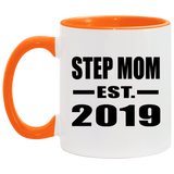 Step Mom Established EST. 2019 - 11oz Accent Mug Orange