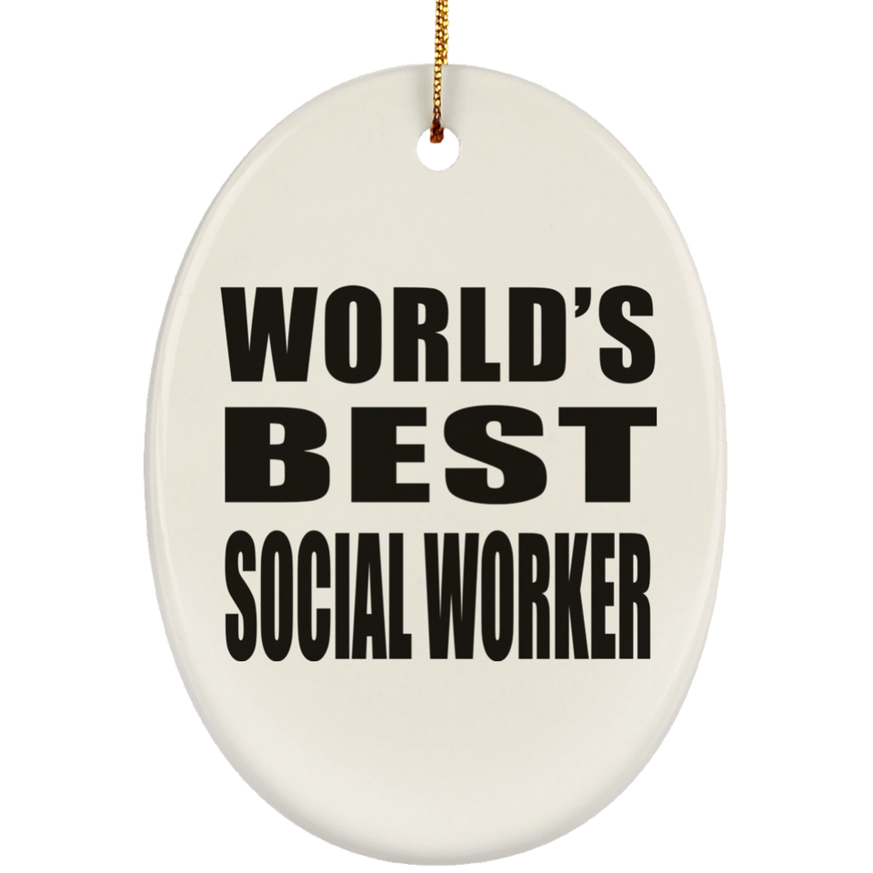 World's Best Social Worker - Oval Ornament