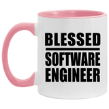 Blessed Software Engineer - 11oz Accent Mug Pink