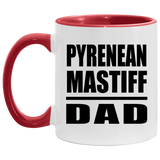 Pyrenean Mastiff Dad - 11oz Accent Mug Red