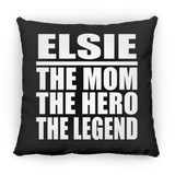Elsie The Mom The Hero The Legend - Throw Pillow Black
