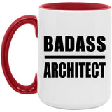 Badass Architect - 15oz Accent Mug Red