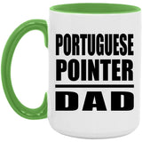 Portuguese Pointer Dad - 15oz Accent Mug Green