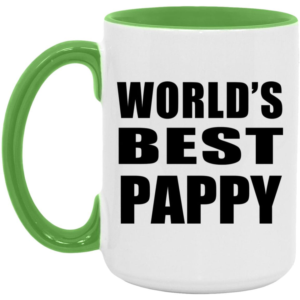World's Best Pappy - 15oz Accent Mug Green