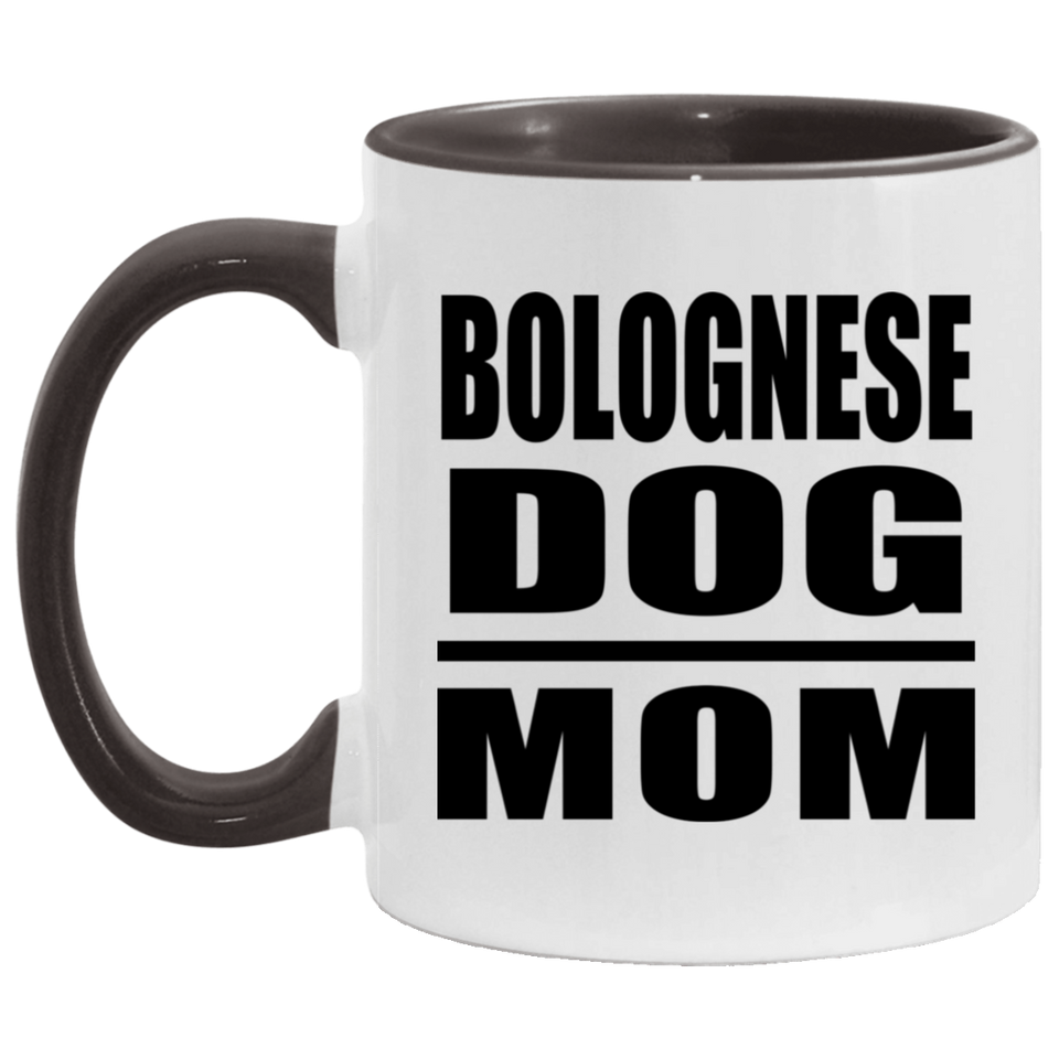 Bolognese Dog Mom - 11oz Accent Mug Black