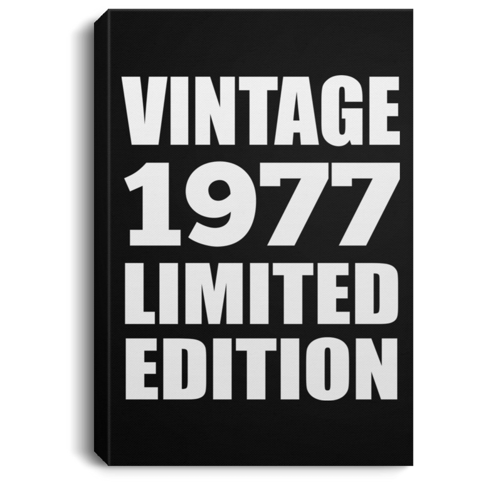 47th Birthday Vintage 1977 Limited Edition - Canvas Portrait
