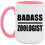 Badass Zoologist - 15oz Accent Mug Pink