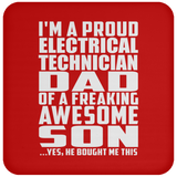 Proud Electrical Technician Dad Of Awesome Son - Drink Coaster