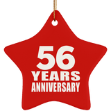 56th Anniversary 56 Years - Star Ornament