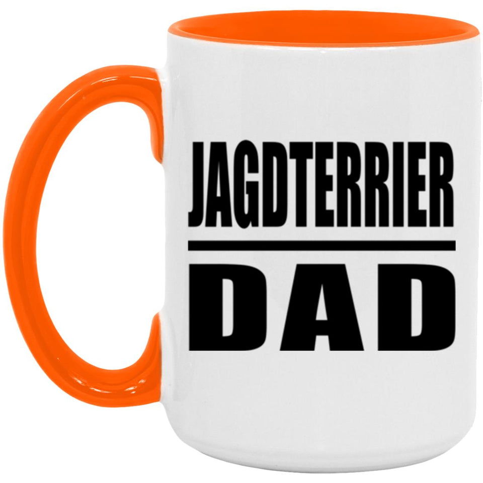 Jagdterrier Dad - 15oz Accent Mug Orange