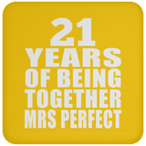 21st Anniversary 21 Years Of Being Mrs Perfect - Drink Coaster