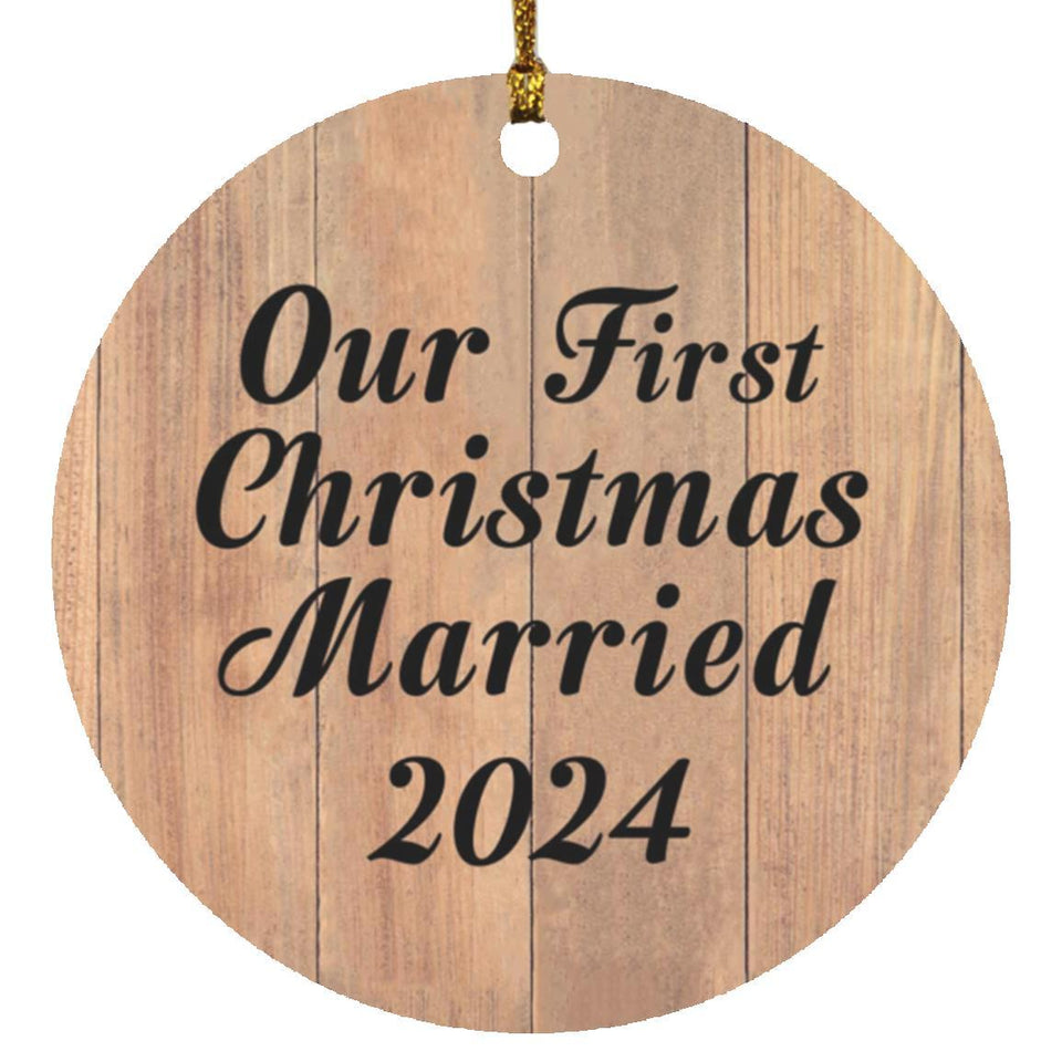 Our First Christmas Married 2024 - Circle Ornament C