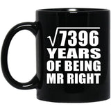 86th Anniversary Square Root of 7396 Years of Being Mr Right - 11oz Coffee Mug Black