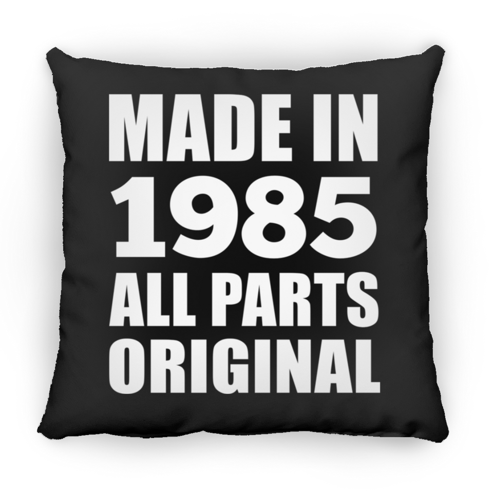 39th Birthday Made in 1985 All Parts Original - Throw Pillow Black