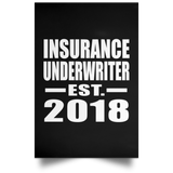 Insurance Underwriter Established EST. 2018 - Poster Portrait