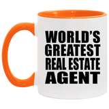World's Greatest Real Estate Agent - 11oz Accent Mug Orange