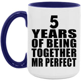 5th Anniversary 5 Years Of Being Mr Perfect - 15oz Accent Mug Purple