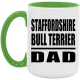 Staffordshire Bull Terrier Dad - 15oz Accent Mug Green