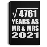 69th Anniversary Square Root of 4761 Years As Mr & Mrs 2021 - Canvas Portrait