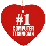 Number One #1 Computer Technician - Heart Ornament