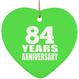 84th Anniversary 84 Years - Heart Ornament