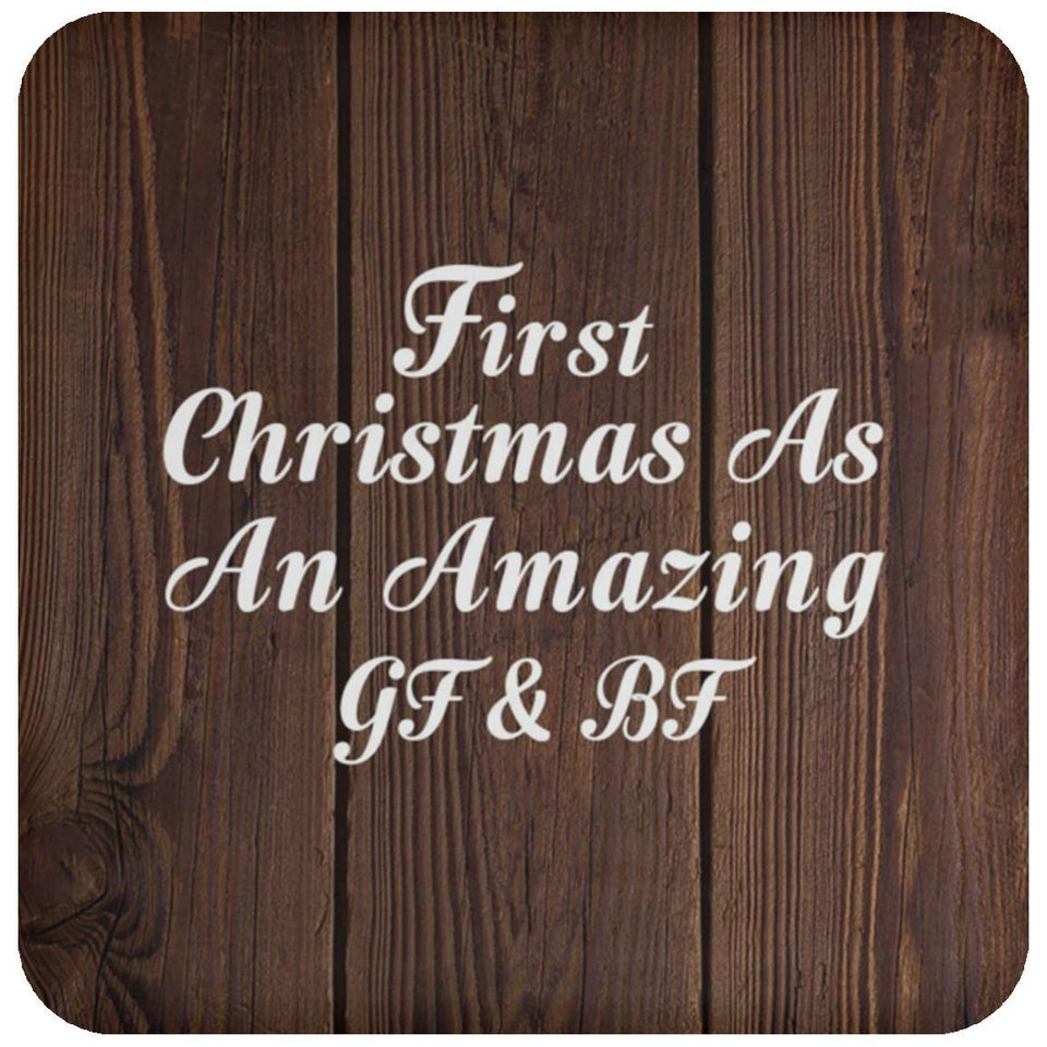 First Christmas As An Amazing Gf & Bf - Drink Coaster D