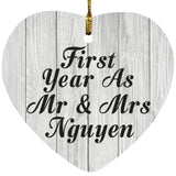 First Year As Mr & Mrs Nguyen - Heart Ornament F