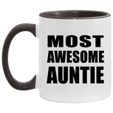 Most Awesome Auntie - 11oz Accent Mug Black
