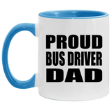 Proud Bus Driver Dad - 11oz Accent Mug Blue