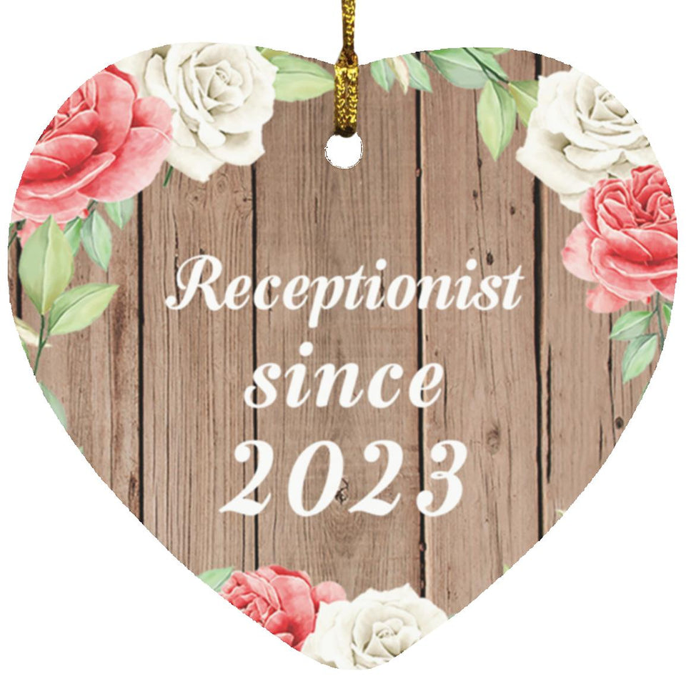 Receptionist Since 2023 - Heart Ornament B
