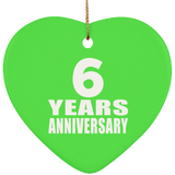 6th Anniversary 6 Years - Heart Ornament