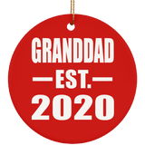 Granddad Established EST. 2020 - Circle Ornament