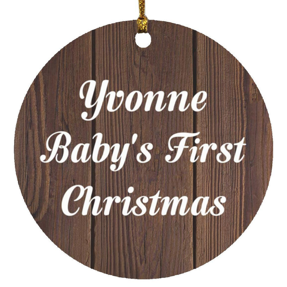 Yvonne Baby's First Christmas - Circle Ornament D