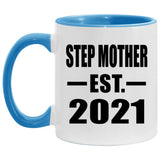 Step Mother Established EST. 2021 - 11oz Accent Mug Blue
