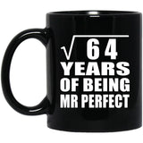 8th Anniversary Square Root of 64 Years of Mr Perfect - 11oz Coffee Mug Black